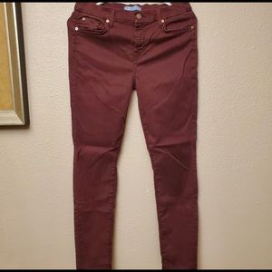 7 For All Mankind b(air) stretchy jeans, burgundy
